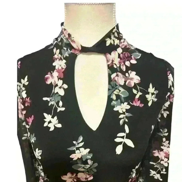 White House Black Market Chiffon Sleeve Floral Print Chemise Dress Size XS NWT - Picture 5 of 12